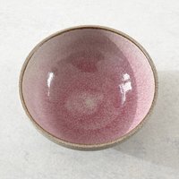 Handgemachte Rosa Glasierte Steingutschüssel Rad Getöpfert von HakiCeramics