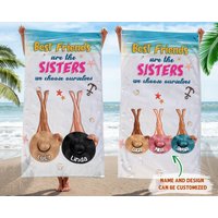 Beste Freunde Sind Die Schwestern Strandtuch, Personalisiertes Geschenke Für Beste Freunde, Salzige Schwester, Urlaubsbesties, Geschenk Sie von HakkiAsanStudio