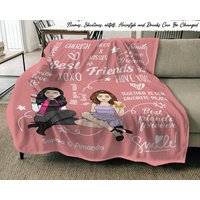 Cherish Hugs Kisses - Geschenk Für Besties, Beste Freunde Personalisierte Fleece-Decke, Sherpa-Decke Benutzerdefinierte Bester Freund Fleece-Decke von HakkiAsanStudio