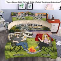Erinnerungen An Einen Campingplatz Nach Dem Anderen Machen Benutzerdefinierte Personalisierte Mann Und Frau Camping Quilt Bed Sets - Geschenkidee von HakkiAsanStudio