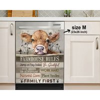 Farmhaus Regeln Spülmaschinen-Abdeckung, Spülmaschinen-Magnet-Abdeckung, Aufkleber, Housewarming Geschenke, Küchendekoration, Geschenk Für Mutter von HakkiAsanStudio