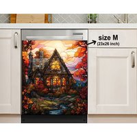 Herbst Cottage Geschirrspüler Magnet Abdeckung Küche, Abdeckung, Aufkleber, Housewarming Geschenke, Küchendekor, Geschenk Für Mutter Von Tochter von HakkiAsanStudio