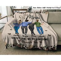 Liebe Mama, Tolle Arbeit, Wir Sind Super, Danke Personalisierte Fleece Decke, Geschenk Für Mama Oma, Muttertagsgeschenk, Bruder Schwester Decke von HakkiAsanStudio