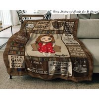 Meine Lesedecke Ich Bin Ein Büchersüchtiger - Geschenk Für Buchliebhaber, Tochter Personalisierte Benutzerdefinierte Fleece-Decke von HakkiAsanStudio