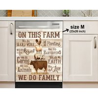 On This Farm We Do Familie Decor Küche Spülmaschinen-Abdeckung, Spülmaschinen-Magnet-Abdeckung, Aufkleber, Housewarming Geschenke, Küchendeko von HakkiAsanStudio