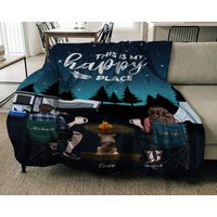 Personalisierte Camping Quilt Einschichtige Fleece-Decke - Geschenkidee Für Paare, Camping-Liebhaber, Familie Die Besten Erinnerungen Werden Beim von HakkiAsanStudio