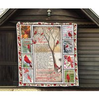 Personalisierte I Never Left You Quilt Decke, Weihnachtsdecke, Kardinal Vogel Geschenk, Erinnerungsgeschenke, Decke Für Frauen, Erinnerungsgeschenk von HakkiAsanStudio