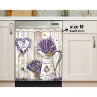 Rustikale Lavendel Küche Spülmaschinenabdeckung, Spülmaschinen-Magnet-Abdeckung, Aufkleber, Housewarming Geschenke, Küchendekoration, Geschenk von HakkiAsanStudio