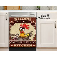 Willkommen Bei Meiner Mutter Cluckin "Küche Geschirrspüler Cover, Magnet Aufkleber, Housewarming Geschenke, Küchen Dekor, Geschenk Für Mama von HakkiAsanStudio