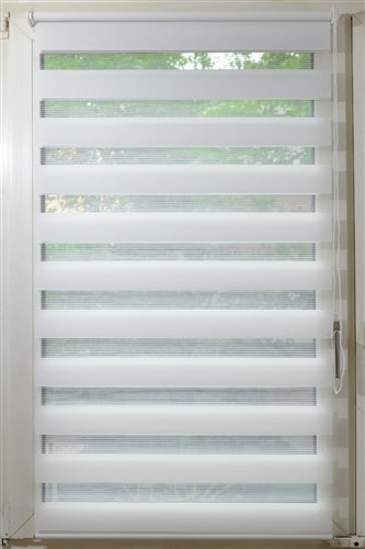 Haksal Heimtex GmbH RAFFROLLO DOPPELROLLO Sonnenschutz KLEMMFIX in Weiss - 80 x 160 cm von Haksal Heimtex GmbH