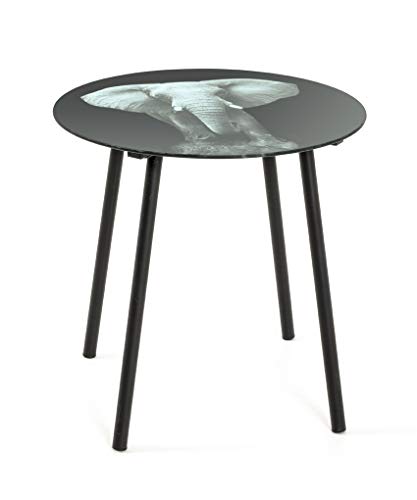 HAKU Möbel Beistelltisch, Metall, schwarz-Motiv, Ø 40 x H 41 cm von HAKU Möbel