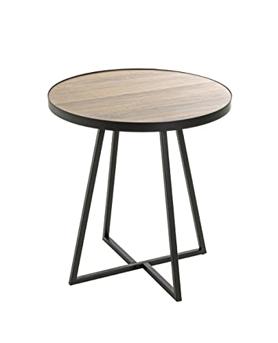 HAKU Möbel Beistelltisch, MDF, schwarz-eiche, Ø 48 x H 52 cm von HAKU Möbel