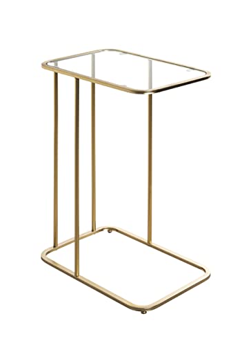 HAKU Möbel Beistelltisch Gold, Metall, Sicherheitsglas - Maße: B 45 cm x H 65 cm x T 30 cm, Style: Art Deco von HAKU Möbel