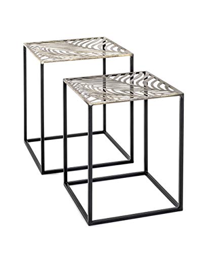 HAKU Möbel 2-Satz Tisch, Stahlrohr, schwarz-antikbronze, 35/40 x 35/40 x 45/50 cm, 20557 von HAKU Möbel