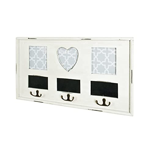 HAKU Möbel Wandgarderobe antikweiß, Massivholz, MDF - Maße: B 49 cm x H 26 cm x T 3 cm, Style: Industrial von HAKU Möbel