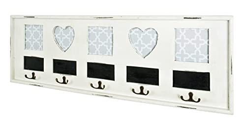 HAKU Möbel Wandgarderobe antikweiß, Massivholz, MDF - Maße: B 77 cm x H 26 cm x T 3 cm, Style: Industrial von HAKU Möbel