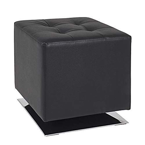 HAKU Möbel Hocker Chrom, schwarz, Kunstleder, Metall - Maße: B 40 cm x H 42 cm x T 40 cm, Style: Modern HAKU Möbel Hocker Chrom, schwarz, Kunstleder, Metall - Maße: B 40 cm x H 42 cm x T 40 cm, Style: Modern von HAKU Möbel