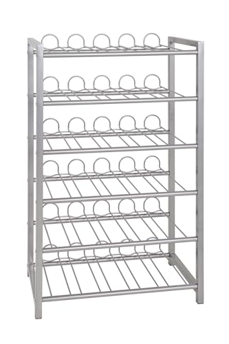 HAKU Möbel Flaschenregal alu, Metall - Maße: B 54 cm x H 90 cm x T 31 cm, Style: Modern von HAKU Möbel