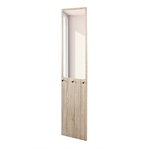 HAKU Möbel 42081 Wandgarderobe 35 x 6 x 190 cm, eiche / chrom von HAKU Möbel