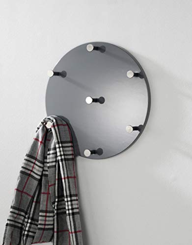 HAKU Möbel Wandgarderobe Chrom, grau, MDF, Metall - Maße: T 5 cm x Ø 35 cm, Style: Modern HAKU Möbel Wandgarderobe Chrom, grau, MDF, Metall - Maße: T 5 cm x Ø 35 cm, Style: Modern von HAKU Möbel