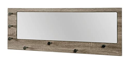 HAKU Möbel Wandgarderobe, MDF, eiche trüffel-chrom, B 80 x T 6 x H 30 cm von HAKU Möbel