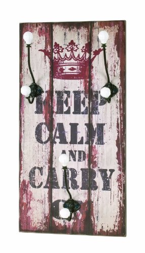 HAKU Möbel Wandgarderobe Motiv, schwarz, Keramik, MDF, Metall - Maße: B 30 cm x H 60 cm x T 12 cm, Style: Industrial von HAKU Möbel