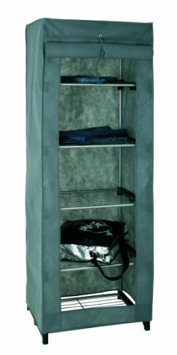 HAKU Möbel Stoffschrank, Kunststoff, alu-grau-schwarz, B 60 x T 50 x H 173 cm von HAKU Möbel