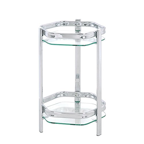 HAKU Möbel Blumensäule Chrom, Glas, Metall - Maße: H 45 cm x Ø 28 cm, Style: Art Deco von HAKU Möbel