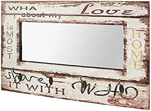 HAKU Möbel Wandgarderobe Motiv, Vintage, MDF, Metall, Spiegel - Maße: B 80 cm x H 52 cm x T 10 cm, Style: Industrial HAKU Möbel Wandgarderobe Motiv, Vintage, MDF, Metall, Spiegel - Maße: B 80 cm x H 52 cm x T 10 cm, Style: Industrial von HAKU Möbel
