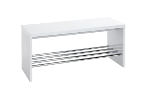 HAKU Möbel 95330 Bank 81 x 30 x 40 cm, weiß / chrom von HAKU Möbel