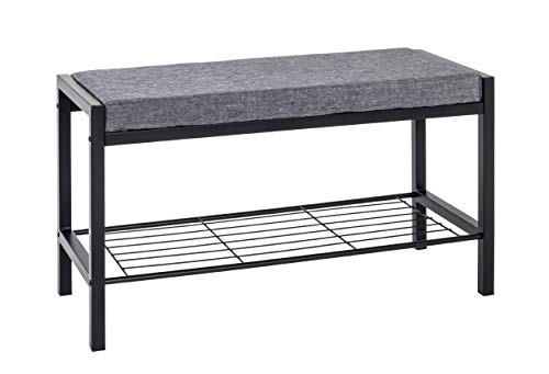 HAKU Möbel Schuhbank, Metall, schwarz-grau, B 80 x T 32 x H 48 cm von HAKU Möbel