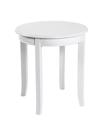 HAKU Möbel Beistelltisch weiß, Massivholz, MDF - Maße: H 51 cm x Ø 48 cm, Style: Coastal Furniture von HAKU Möbel