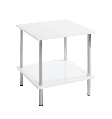 HAKU Möbel Beistelltisch, Metall, Chrom-weiß, T B 39 x H 45 cm von HAKU Möbel