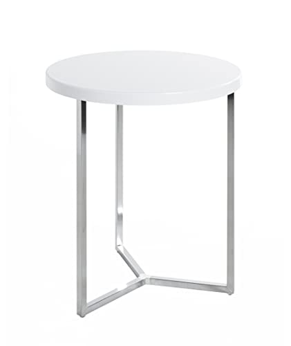 HAKU Möbel Beistelltisch, MDF, chrom-weiß, Ø 45 x H 54 cm von HAKU Möbel