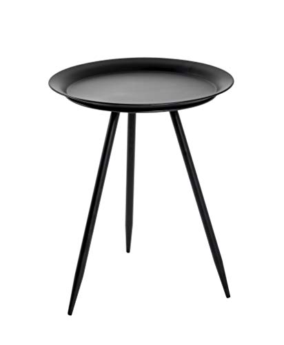 HAKU Möbel Beistelltisch schwarz, Metall - Maße: H 47 cm x Ø 38 cm, Style: Modern von HAKU Möbel