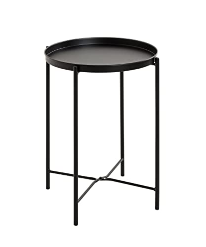 HAKU Möbel Beistelltisch schwarz, Metall - Maße: H 50 cm x Ø 39 cm, Style: Art Deco von HAKU Möbel