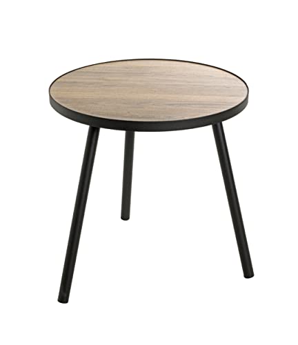 HAKU Möbel Beistelltisch, MDF, schwarz-eiche, Ø 50 x H 52 cm von HAKU Möbel
