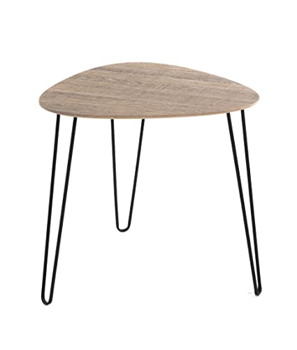 HAKU Möbel Beistelltisch Eiche, schwarz, MDF, Metall - Maße: B 40 cm x H 43 cm x T 40 cm, Style: Modern von HAKU Möbel