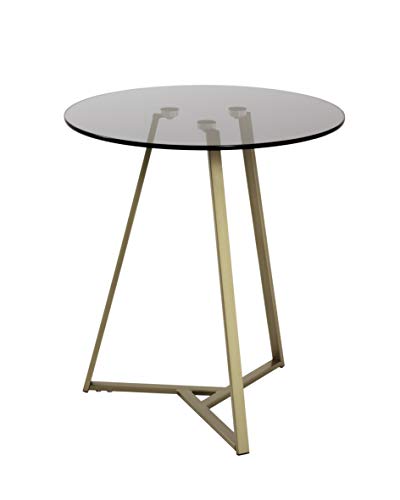 HAKU Möbel Beistelltisch Gold, grau, Metall, Sicherheitsglas 8 mm - Maße: H 50 cm x Ø 45 cm, Style: Art Deco HAKU Möbel Beistelltisch Gold, grau, Metall, Sicherheitsglas 8 mm - Maße: H 50 cm x Ø 45 cm, Style: Art Deco von HAKU Möbel