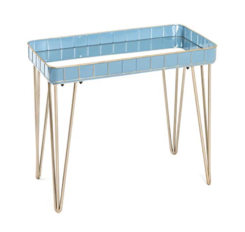 HAKU Möbel Beistelltisch, Metall, gold-blau, B 60 x T 31 x H 54 cm von HAKU Möbel