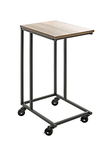 HAKU Möbel Beistelltisch auf Rollen, MDF, schwarz-eiche, B 30 x T 40 x H 67 cm von HAKU Möbel