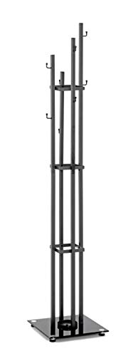 HAKU Möbel Garderobenständer anthrazit, schwarz, Metall, Sicherheitsglas 8 mm - Maße: B 35 cm x H 183 cm x T 35 cm, Style: Modern von HAKU Möbel