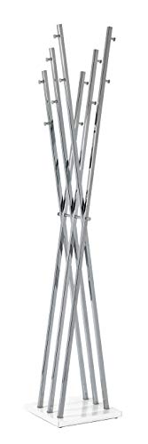 HAKU Möbel Garderobenständer Chrom, weiß, Metall - Maße: B 35 cm x H 186 cm x T 35 cm, Style: Modern von HAKU Möbel