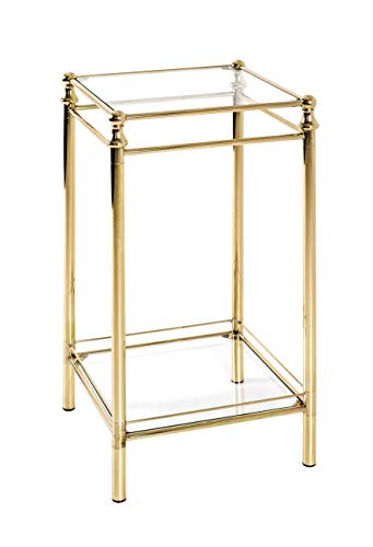 HAKU Möbel Beistelltisch vermessingt, Metall, Sicherheitsglas - Maße: B 40 cm x H 73 cm x T 40 cm, Style: Contemporary von HAKU Möbel