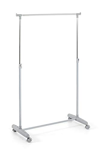 HAKU Möbel Rollgarderobe Chrom, grau, Kunststoff, Metall - Maße: B 81 cm x H 96-160 cm x T 39 cm, Style: Modern von HAKU Möbel