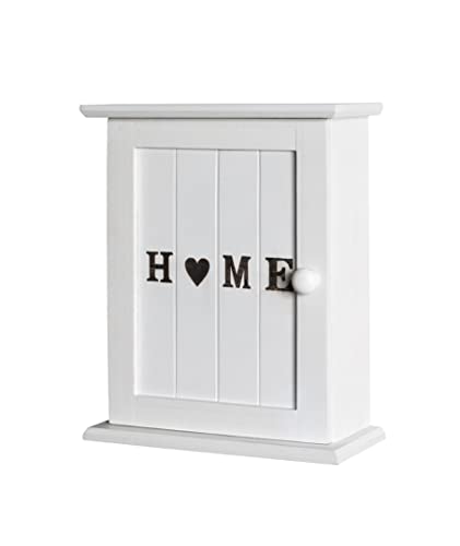 HAKU Möbel Schlüsselkasten weiß, MDF, Metall - Maße: B 26 cm x H 32 cm x T 12 cm, Style: Coastal Furniture HAKU Möbel Schlüsselkasten weiß, MDF, Metall - Maße: B 26 cm x H 32 cm x T 12 cm, Style: Coastal Furniture von HAKU Möbel