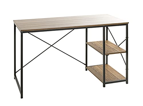 HAKU Möbel Schreibtisch Eiche, schwarz, Metall, Spanplatte - Maße: B 120 cm x H 74 cm x T 60 cm, Style: Modern von HAKU Möbel