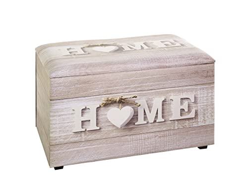 HAKU Möbel Sitztruhe Motiv, Kunstleder, MDF - Maße: B 65 cm x H 42 cm x T 40 cm, Style: Industrial von HAKU Möbel