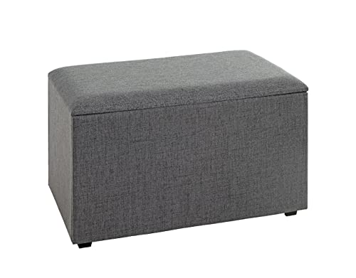 HAKU Möbel Sitztruhe anthrazit, MDF, Textilgewebe - Maße: B 65 cm x H 42 cm x T 40 cm, Style: Art Deco von HAKU Möbel
