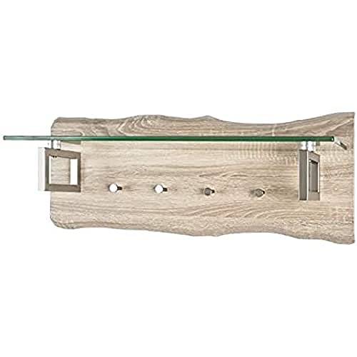 HAKU Möbel Wandgarderobe edelstahloptik, Eiche hell, MDF, Metall - Maße: B 75 cm x H 29 cm x T 22 cm, Style: Modern HAKU Möbel Wandgarderobe edelstahloptik, Eiche hell, MDF, Metall - Maße: B 75 cm x H 29 cm x T 22 cm, Style: Modern von HAKU Möbel